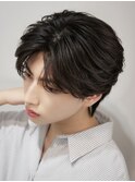 韓国風センターパートカルマバングフェザーアップ曲がる縮毛矯正