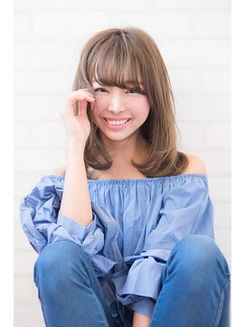 ラグーン 原宿 表参道(LAGOON) 《LAGOON》小顔ひし形シルエット☆ミルクティーベージュミディ