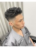 宮城リョータ風パーマフェードスキンフェードメンズパーマ無造作