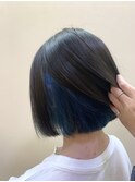 【板倉花連】*.インナーブルー×切りっぱなしボブ.*