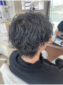 メンズ カジュアル波巻きスパイラルパーマ 黒髪暗髪