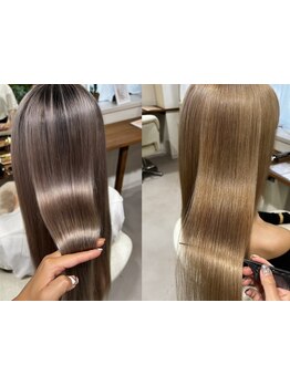 【圧倒的透明感】高品質&高補修の最高級トリートメントでハイトーンも指通りなめらかなうる艶に！