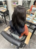 艶髪ネイビーブルーグラデーションカラー