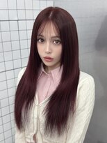 ロムーク 表参道(LOMKH)&nbsp;ロングレイヤーカット顔周りシールエクステ秋ヘーゼルグレージュ