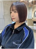 オリーブグレー/ボブ/顔周り/レイヤー/髪質改善/縮毛矯正