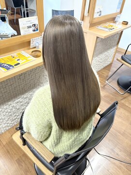 透明感カラー ミルクティベージュ ダブルカラー