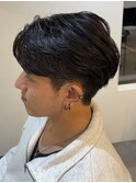 MEN’S HAIR/フェザーパーマ/刈り上げセンターパート/伊勢崎