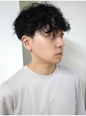 【20代30代】黒髪無造作ウェーブマッシュ×ツーブロック【札幌】