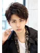 ネイビー(NAVY)&nbsp;アップバングかき上げショート 社会人 清潔感 爽やか好印象ヘア