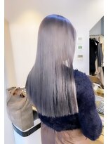 シェーン 仙台駅広瀬通店(schon)&nbsp;【schon】グレー×ミルクティー×前髪×イヤリングカラー