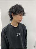 メンズ波巻きパーマウルフ