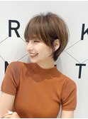 大人可愛いマッシュショート20代30代40代50代マロングレージュ