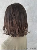 レイヤーボブミニウルフデジタルパーマチェリーブラウンホワイト
