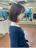 レイヤーボブ　顔まわりカット　シースルーバング/rena