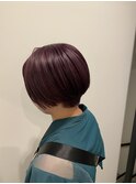 刈り上げショート/ブリーチ/バイオレットカラー