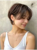 ショートカット/耳掛けショート/センターパート/小顔ショート