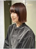 デザインカラーボブ 顔まわりレイヤー