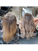外国人風白髪ぼかし　ブロンドベージュ