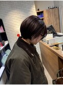 骨格補正ショートヘアオレンジベージュ春カラー