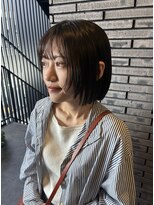 スーリール 福岡別府店(Sourire) ミニボブ 顔周りレイヤー カジュアル 縮毛矯正 20代30代