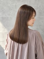 エードット(a.) 髪質改善×カッパーブラウンロングストレート艶感