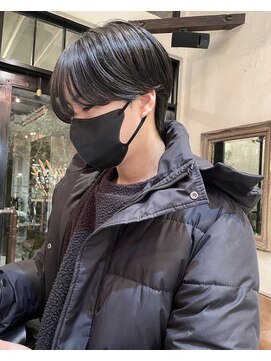 ベル 新宿(Belle) お客様ヘア】黒髪パーマ無しでもかっこいいシースルーマッシュ