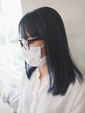 ボアップ(boappu) #ブルーブラック#暗髪#韓国ヘア#髪質改善#地毛風カラー