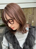 ホスタ 大阪梅田店(fosta)&nbsp;ベージュインナーカラーショートボブレイヤーミディアム前髪