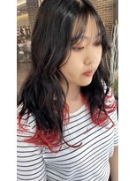 ヘアーアンドメイク ビス(HAIR&MAKE bis) 裾カラー/red×black【山崎ほのか】