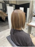 定番ボブとハイライト