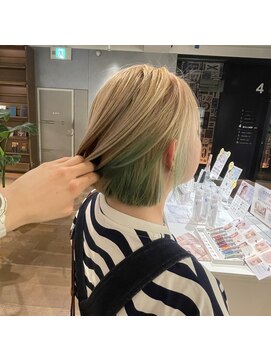 ヘアーエスクールシーユー 枚方T-SITE店(hair S.COEUR×Cu) インナーカラー/ブロンドヘア/枚方