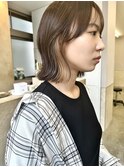 @ayumi.sand イヤリングベージュ ボブ ベージュ