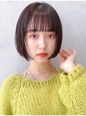 Say.黒髪ボブルフネビージュ小顔ワンレン韓国ショートボブ表参道
