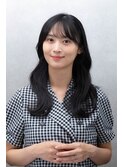 黒髪大人巻き髪ウェーブ前髪あり韓国風ヨシンモリ