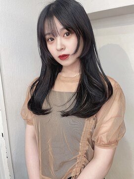 リコバイアフロート(riko by afloat) レイヤーカット/顔まわりカット/ブルーブラック/ワンカールヘア