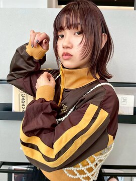 透明感ココアブラウン/顔まわりカット/レイヤーカット