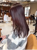 20代30代透明感ブリーチなしラベンダーアッシュ×ストレート