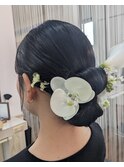 リボン風タイトシニヨン