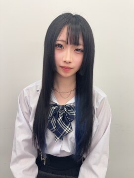 ロサ ファイブヘアー(Rosa..5Hair) 暗髪×ブルーインナー