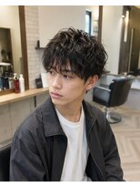 MEN's Baguz MEN'Sカット/ MEN'Sパーマ/ MEN'Sカラー 黒髪マッシュ強めカールパーマ韓国風