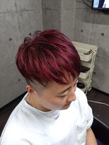 スタイルエイチ(Style‐H) ワインレッド×ツーブロックショート