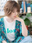 くせ毛風濡れ感外人風カラーミニボブb戸田公園20代30代40代