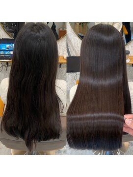 ヒアー 岡山(here) ショコラベージュ/ボブルフ/カール/艶ボルドー