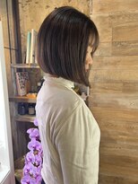 トレヘアー(tRe hair) ボブ 斜めバング ことりベージュ