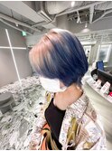 ショート×ネイビールーツカラー