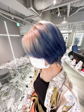 ジェム リット(GEM lit) ショート×ネイビールーツカラー