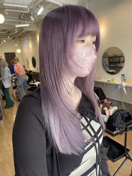 ラック(LUCK) 切りっぱなしボブ/エアリーロング/美髪/ピンクブラウン/船橋韓国