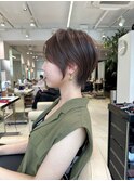 前髪あり耳掛け丸みくびれショートボブ20代30代40代50代(蘭)