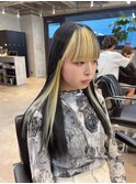 バングカラーでイメチェン ワイドバング美髪カラー