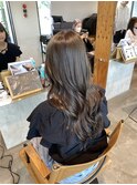 ブリーチなし透明感オリーブくすみベージュロング